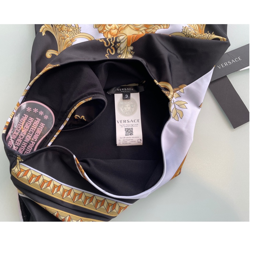 Versace Renaissance Women's Black/Gold Swim suit 1010050, MED - Picture 5 of 5